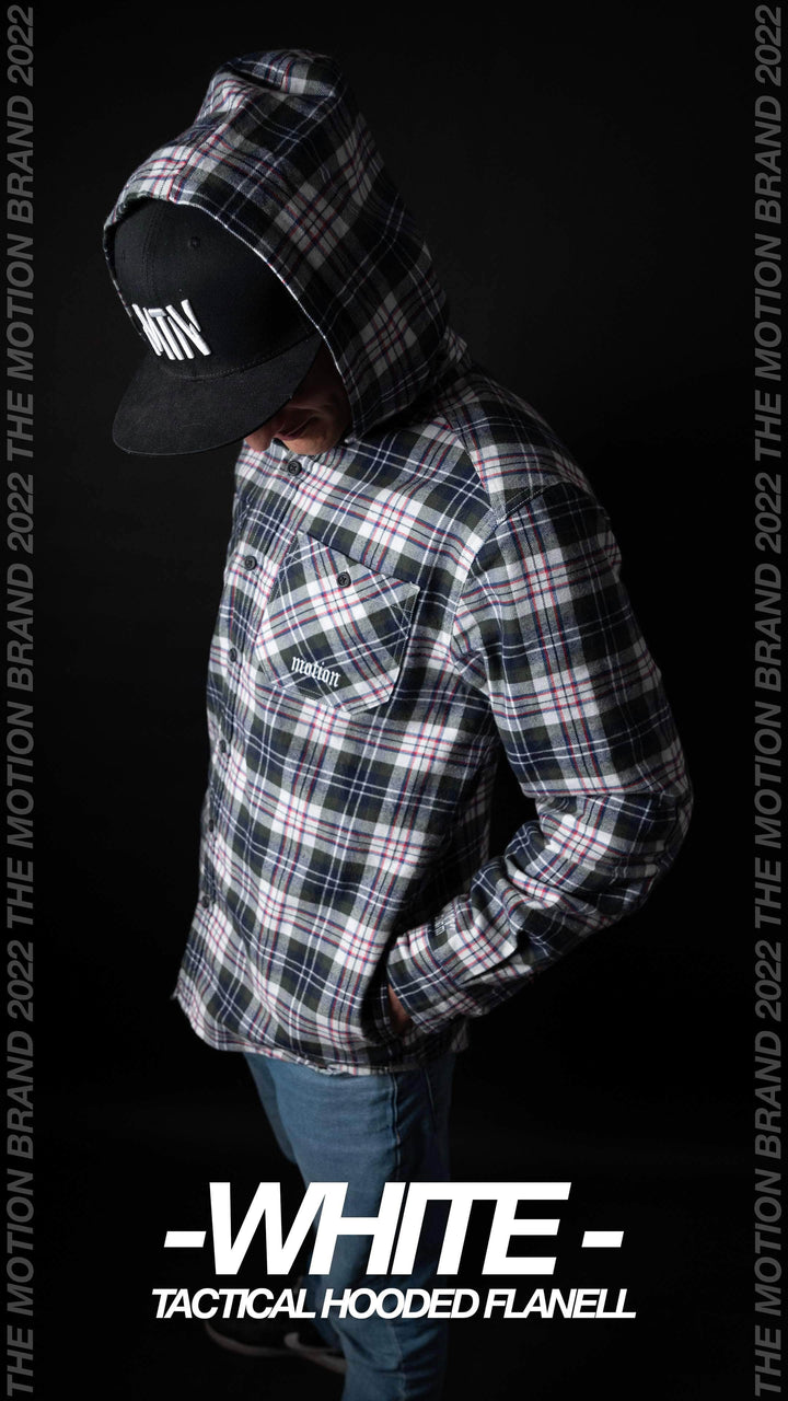 White Tactical Hooded Flannel