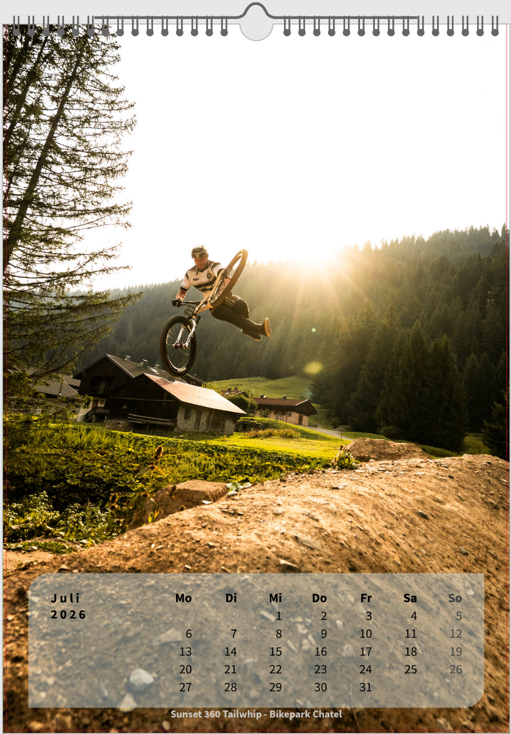 A3 Kalender 2026 - The Motion Brand ukas Knopf MTB Kalender Jahreskalender Fahrrad Mountainbike Kalender Lukas Knopf Merchandise Lukas Knopf Geschenkartikel