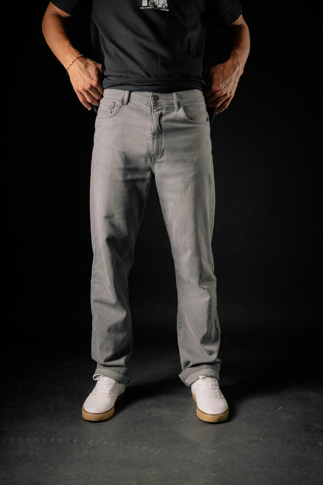 Motion Riding Jeans The Motion Brand Lukas Knopf Streetwear Jeans MTB Jeans Mountainbike Jeans Mountainbike Hose Graue Hose Graue Jeans