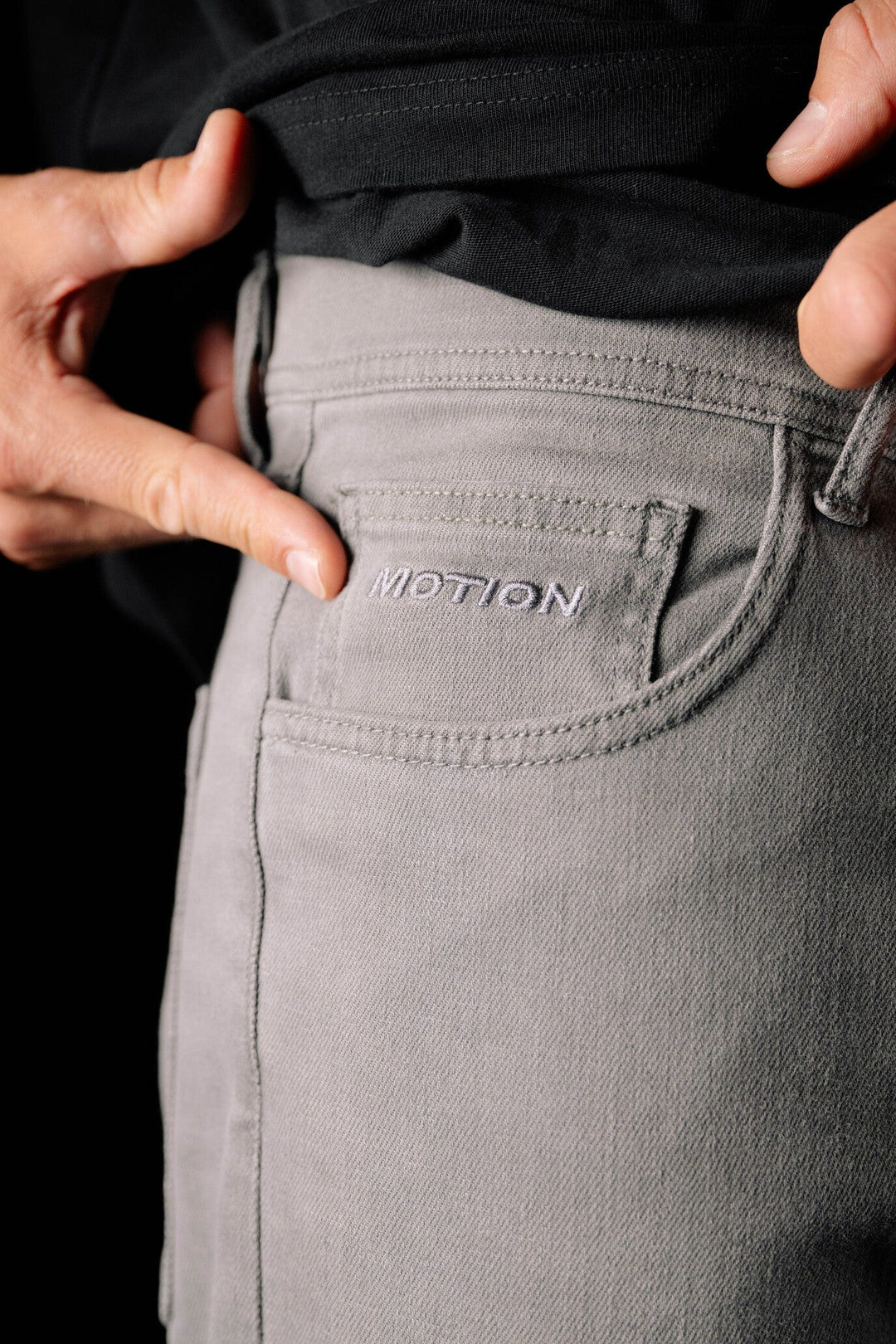 Motion Riding Jeans The Motion Brand Lukas Knopf Streetwear Jeans MTB Jeans Mountainbike Jeans Mountainbike Hose Graue Hose Graue Jeans