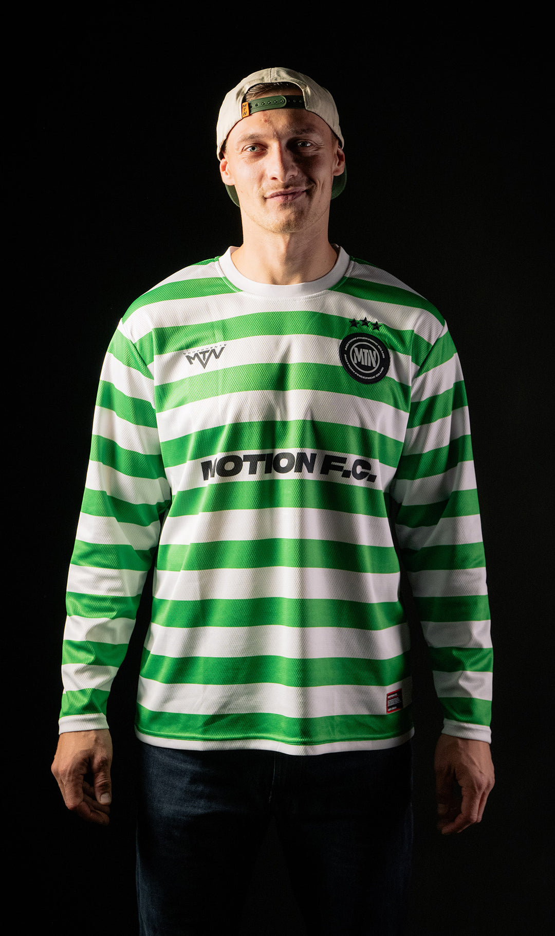 Green White Motion Freeride Club Soccer Jersey - The Motion Brand Fußballtrikot Fussball Trikot Jersey MTB Jersey Lukas Knopf Trikot Mtn Components Trikot Grünes Jersey