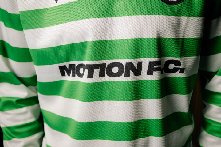 Green White Motion Freeride Club Soccer Jersey - The Motion Brand Fußballtrikot Fussball Trikot Jersey MTB Jersey Lukas Knopf Trikot Mtn Components Trikot Grünes Jersey