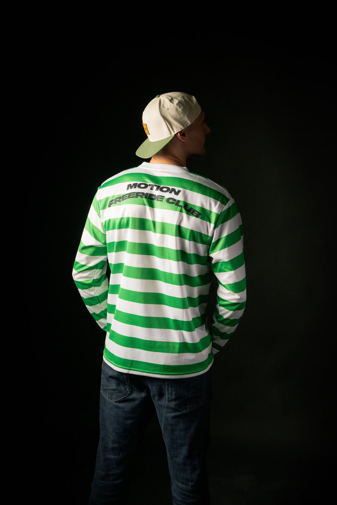 Green White Motion Freeride Club Soccer Jersey - The Motion Brand Fußballtrikot Fussball Trikot Jersey MTB Jersey Lukas Knopf Trikot Mtn Components Trikot Grünes Jersey
