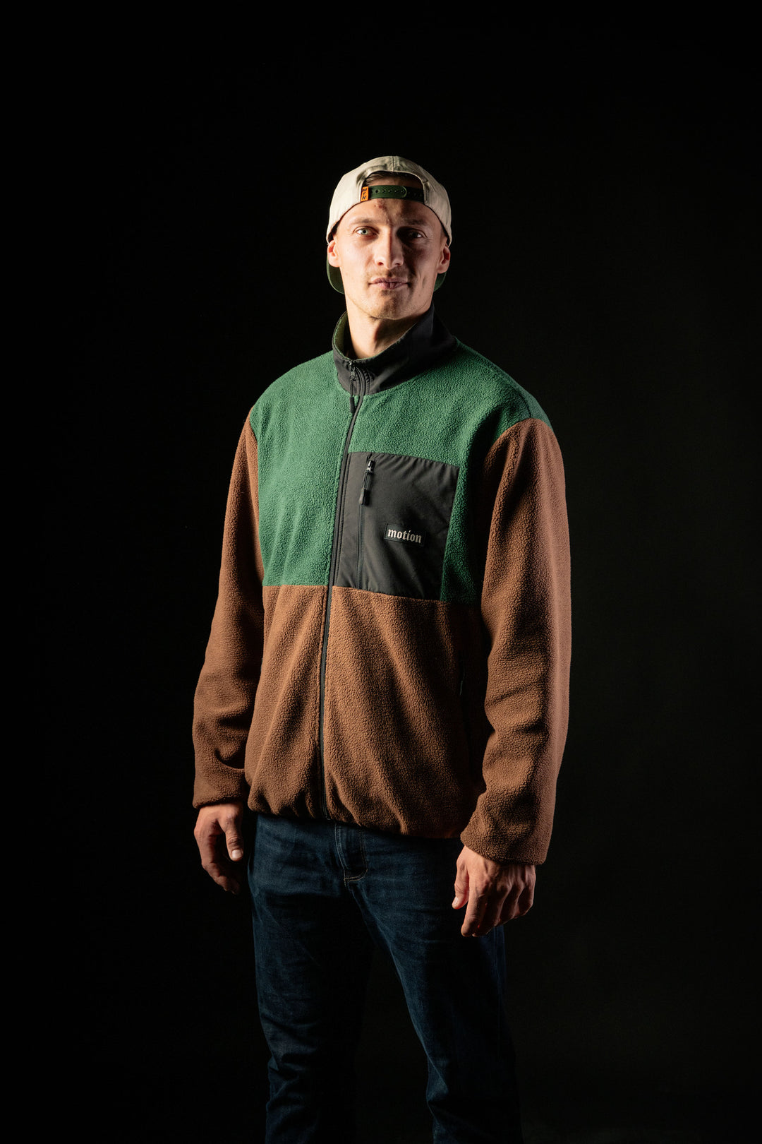 Motion Trail Fleece Jacke - The Motion Brand Brown Green Fleece Jacke Lukas Knopf Merchandise Trail Jacke MTB Jacke MTB Fleece Jacke