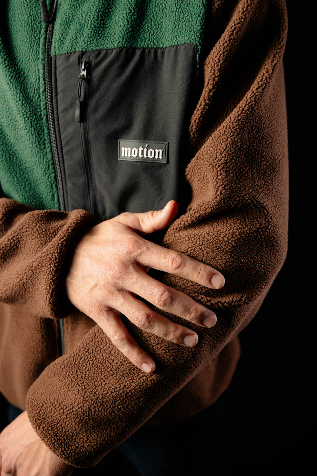 Motion Trail Fleece Jacke - The Motion Brand Brown Green Fleece Jacke Lukas Knopf Merchandise Trail Jacke MTB Jacke MTB Fleece Jacke