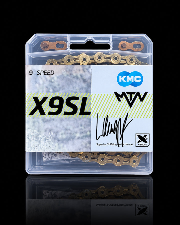 KMC X9SL Ti-N Gold Kette MTB Kette Gold Goldene Kette Lukas Knopf MTN Components Dirt Kette Freeride Kette