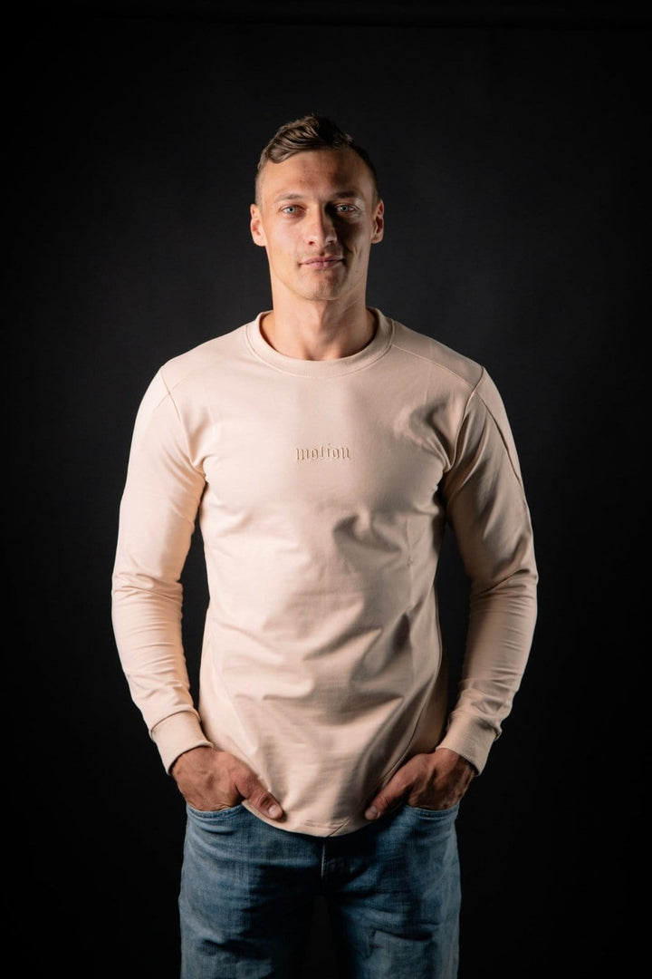 Beige Fitted Motion Longsleeve - The Motion Brand