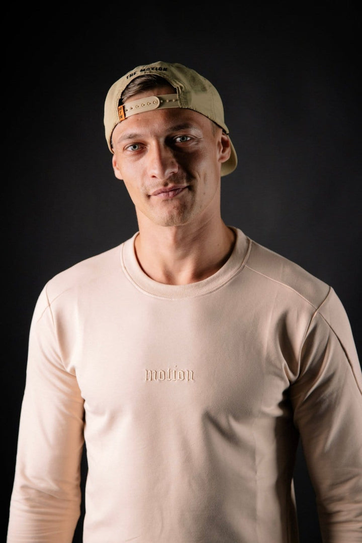 Beige Fitted Motion Longsleeve - The Motion Brand