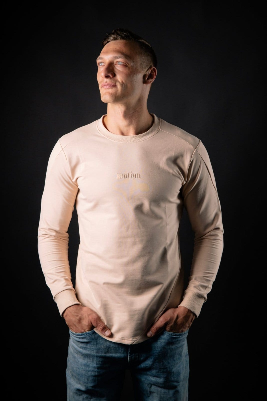Beige Fitted Motion Longsleeve - The Motion Brand