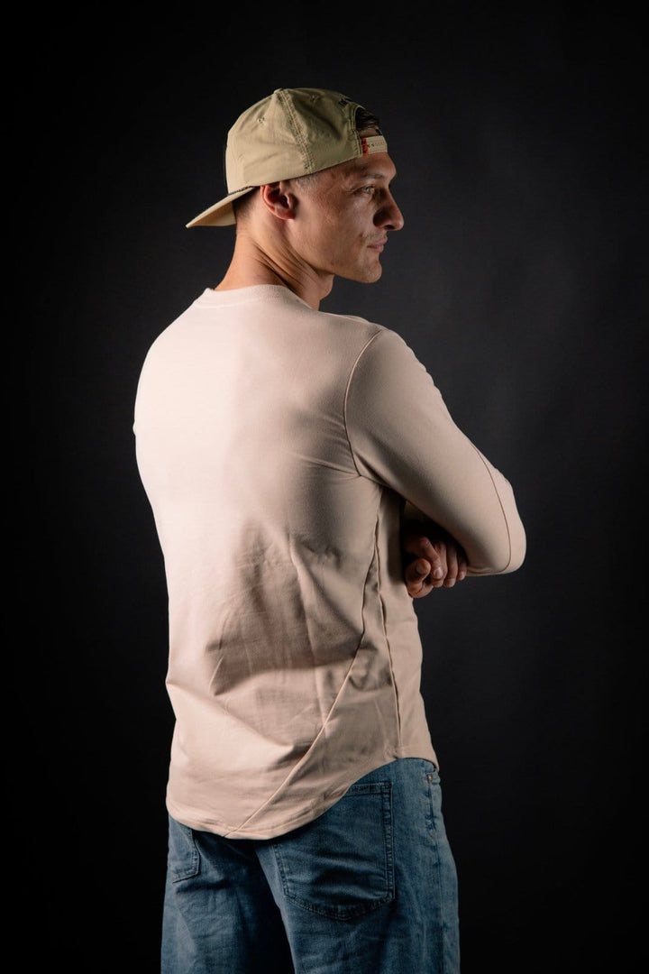 Beige Fitted Motion Longsleeve - The Motion Brand