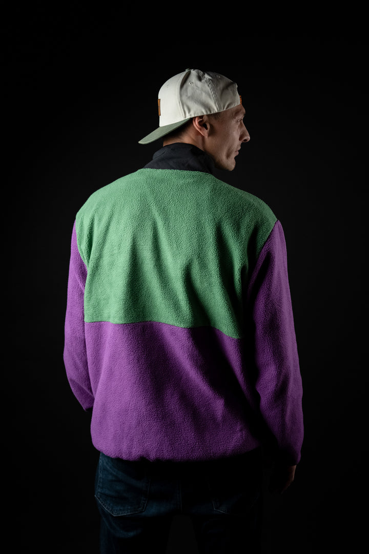 Motion Trail Fleece Jacke - The Motion Brand Green Purple Fleece Jacke Lukas Knopf Merchandise Trail Jacke MTB Jacke MTB Fleece Jacke Grün Lila Fleece Jacke MTB Bekleidung