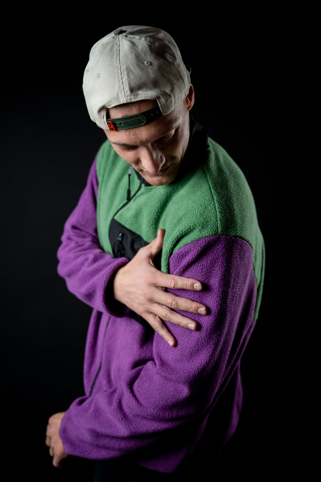 Motion Trail Fleece Jacke - The Motion Brand Green Purple Fleece Jacke Lukas Knopf Merchandise Trail Jacke MTB Jacke MTB Fleece Jacke Grün Lila Fleece Jacke MTB Bekleidung