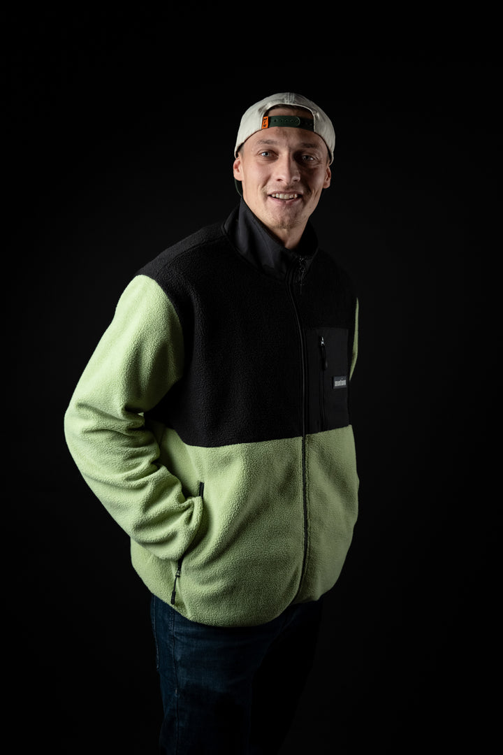Motion Trail Fleece Jacke - The Motion Brand Green Black Fleece Jacke Lukas Knopf Merchandise Trail Jacke MTB Jacke MTB Fleece Jacke Grün Schwarz Fleece Jacke MTB Bekleidung