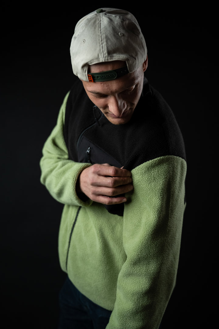 Motion Trail Fleece Jacke - The Motion Brand Green Black Fleece Jacke Lukas Knopf Merchandise Trail Jacke MTB Jacke MTB Fleece Jacke Grün Schwarz Fleece Jacke MTB Bekleidung