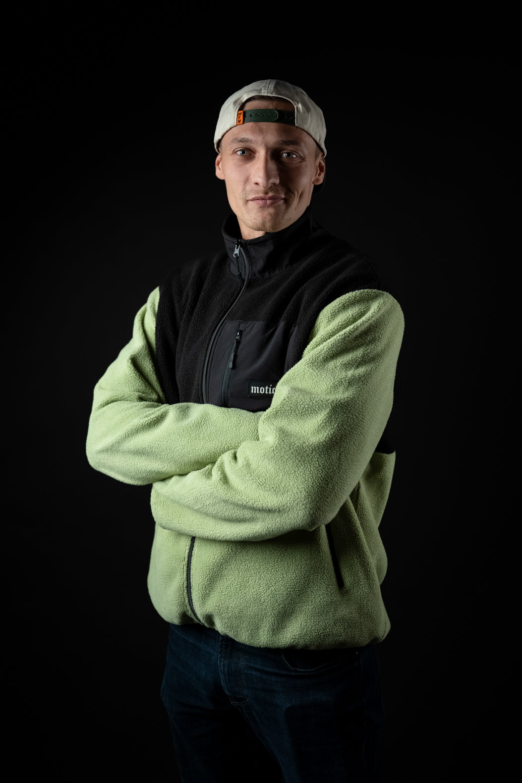 Motion Trail Fleece Jacke - The Motion Brand Green Black Fleece Jacke Lukas Knopf Merchandise Trail Jacke MTB Jacke MTB Fleece Jacke Grün Schwarz Fleece Jacke MTB Bekleidung