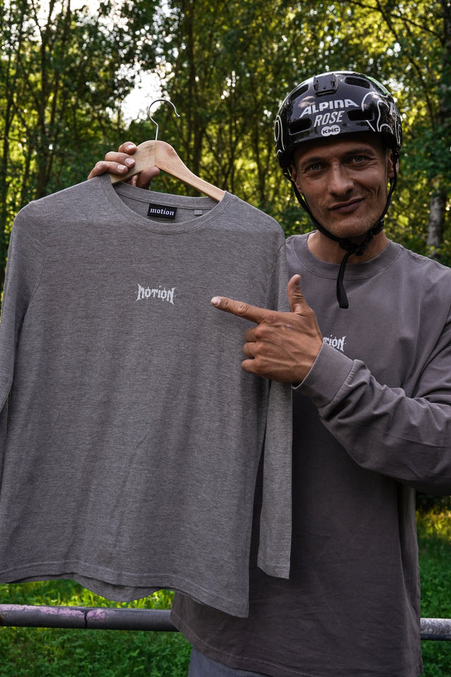 Graues Longsleeve The Motion Brand 500k Longlseeve Langarm Shirt Graues Shirt Lukas Knopf