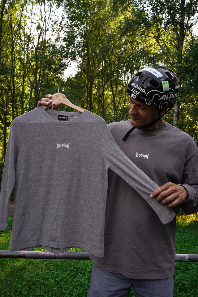 Graues Longsleeve The Motion Brand 500k Longlseeve Langarm Shirt Graues Shirt Lukas Knopf