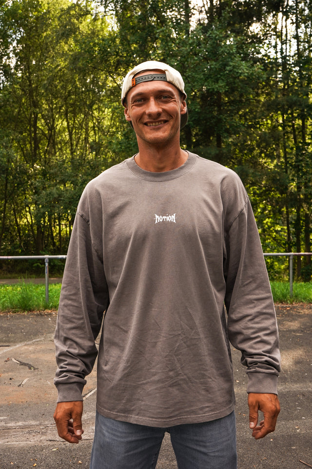 Graues Longsleeve The Motion Brand 500k Longlseeve Langarm Shirt Graues Shirt Lukas Knopf