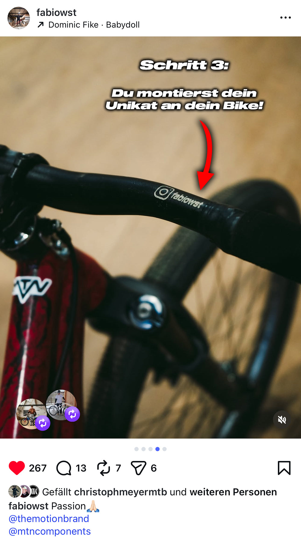 Personalisierter MTN Components MTB Lenker (+Gratis Griffe) – Lukas Knopf