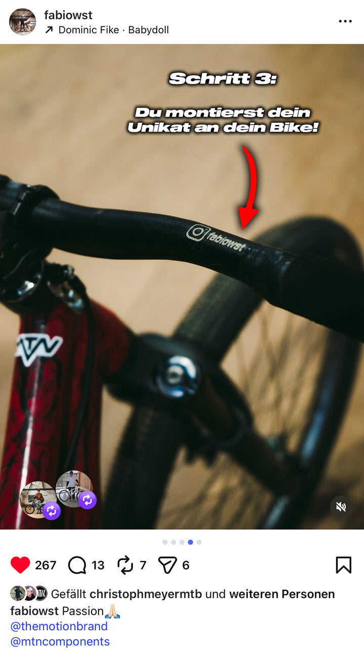 Personalisierter MTN Components MTB Lenker + Gratis Griffe - The Motion Brand Lukas Knopf Lenker MTB Lenker Mountainbike Lenker 31.8mm 25mm Rise Lenker Dirtjump Lenker