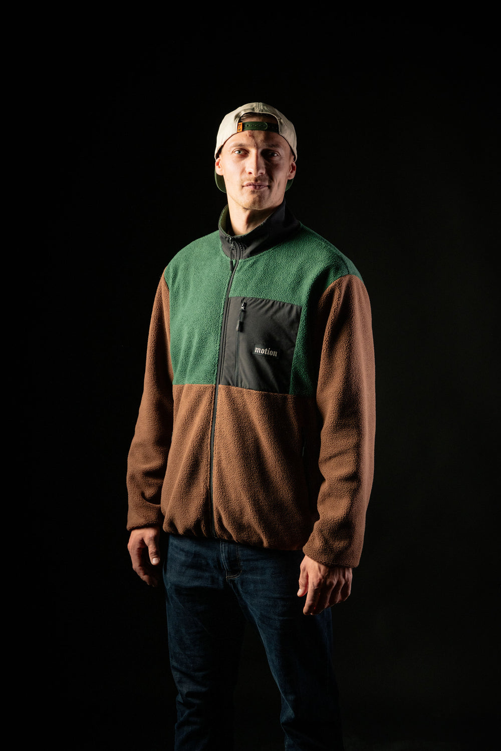 Motion Trail Fleece Jacke - The Motion Brand Brown Green Fleece Jacke Lukas Knopf Merchandise Trail Jacke MTB Jacke MTB Fleece Jacke