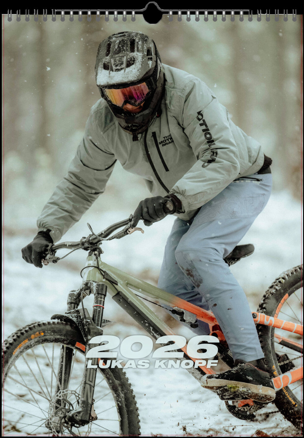 A3 Kalender 2026 - The Motion Brand ukas Knopf MTB Kalender Jahreskalender Fahrrad Mountainbike Kalender Lukas Knopf Merchandise Lukas Knopf Geschenkartikel