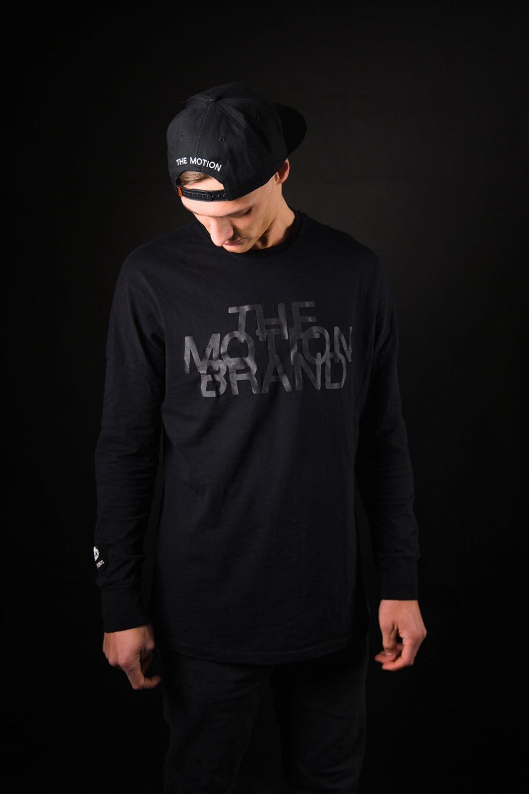 Black/Black YinYang Longsleeve 2.0 - The Motion Brand Langarmshirt Shirt Langarm FrotteeStick Streetwear Oversized Longsleeve