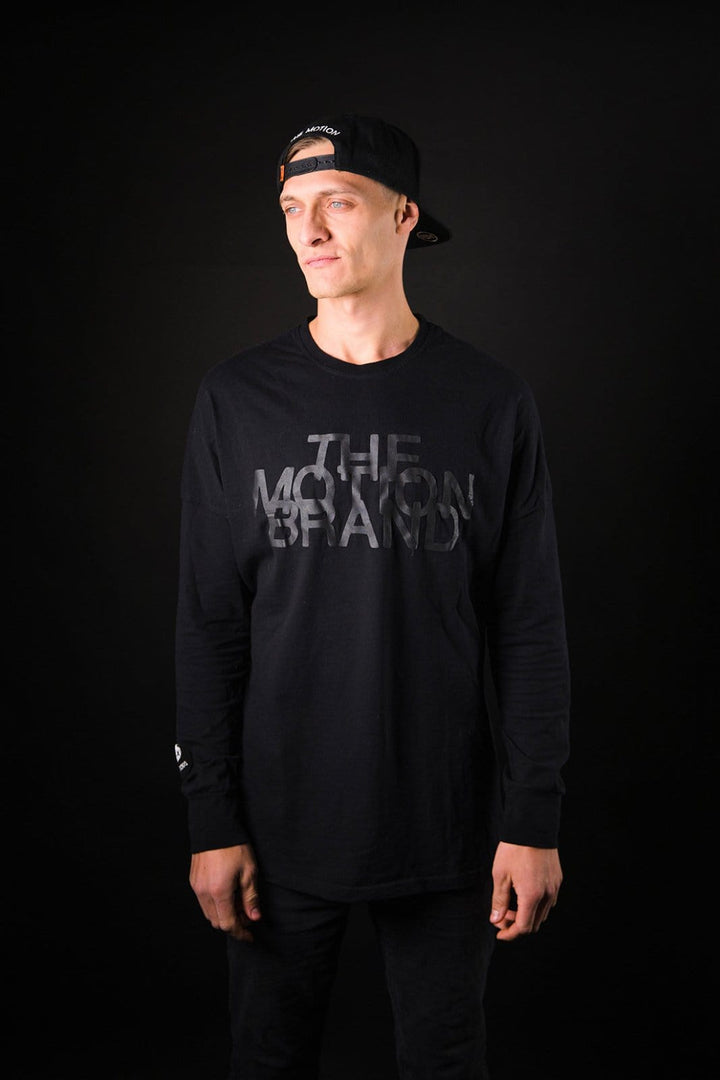 Black/Black YinYang Longsleeve 2.0 - The Motion Brand Langarmshirt Shirt Langarm FrotteeStick Streetwear Oversized Longsleeve