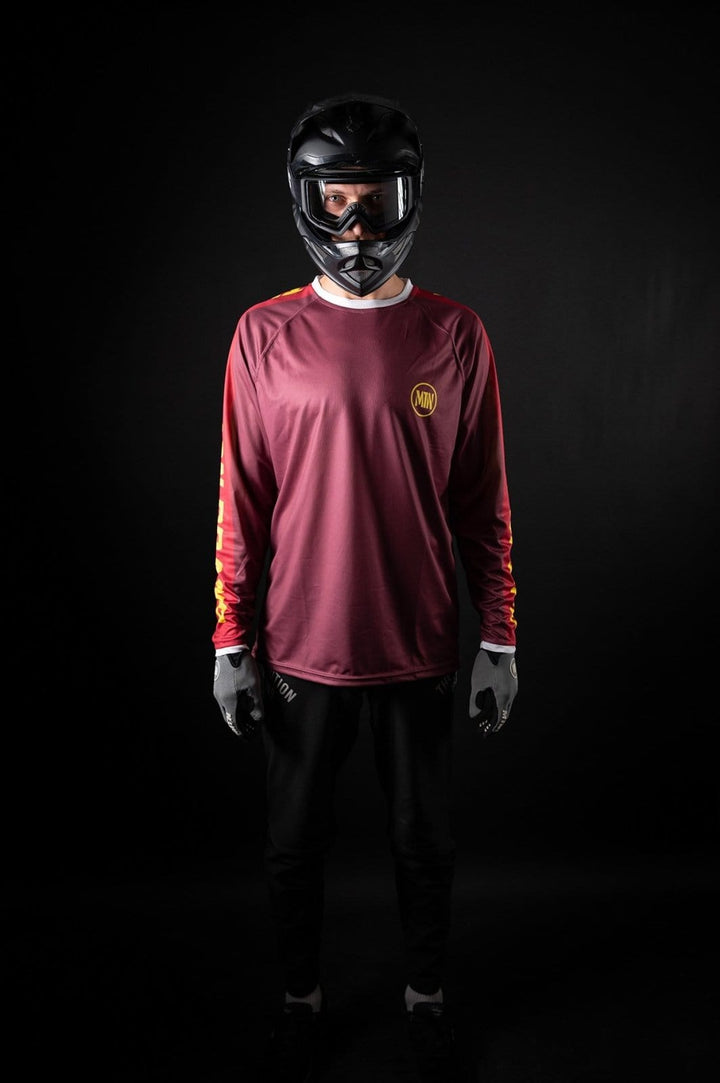 Burgundy Motion MTB Jersey langarm - The Motion Brand Trikot Bike Trikot Langarmshirt Langarmjersey Bike Jersey Lukas Knopf Merch Lukas Knopf Merchandise Life's Short Stunt It