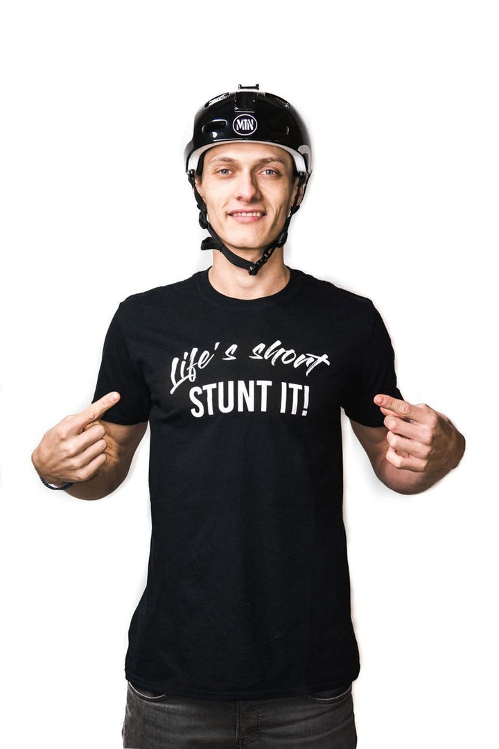 Life's Short Stunt It T-Shirt - The Motion Brand Streetwear Shirt MTB Shirt Mountainbike Shirt Bikewear Bike Wear T Shirt Schwarz Life's Short Stunt It Shirt