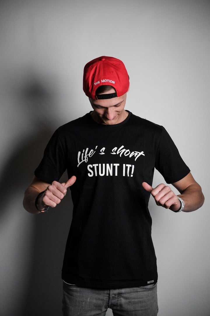 Life's Short Stunt It T-Shirt - The Motion Brand Streetwear Shirt MTB Shirt Mountainbike Shirt Bikewear Bike Wear T Shirt Schwarz Life's Short Stunt It Shirt