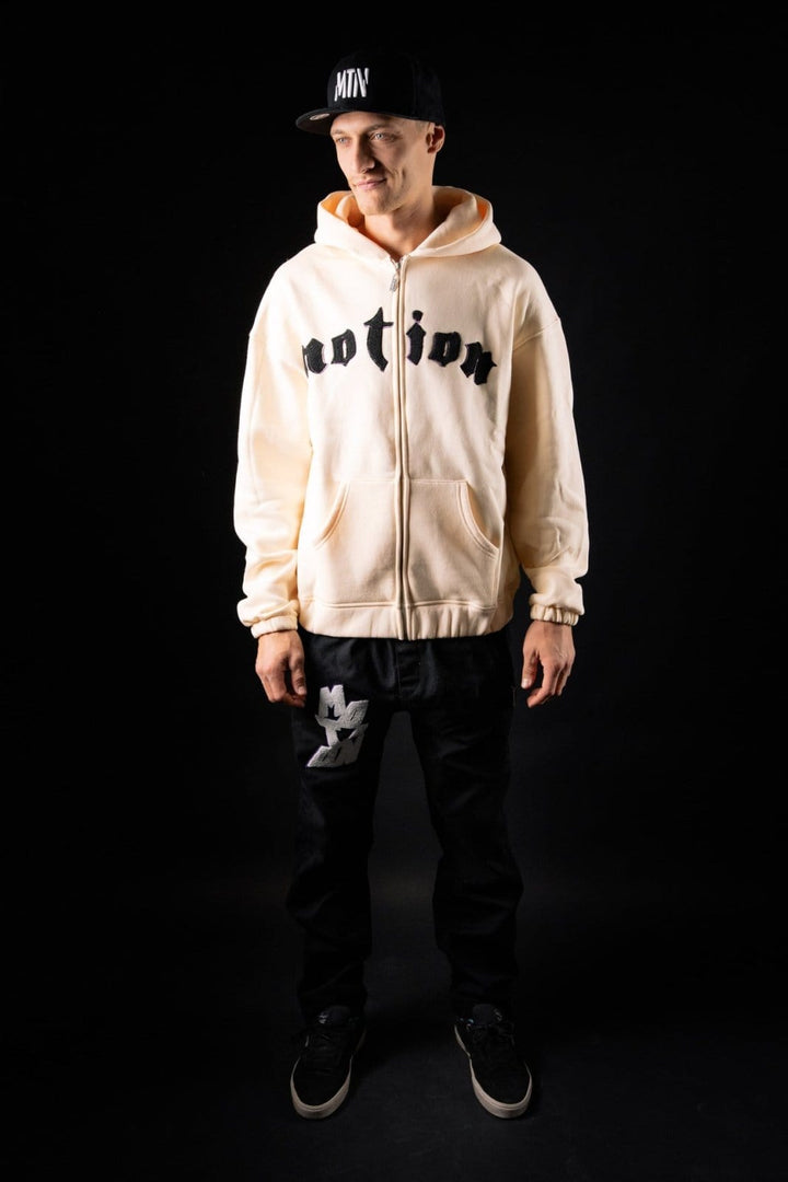 Mercury Creme Zip Hoodie - The Motion Brand Lukas Knopf Merchandise Hoodie Streetwear Hoodie Zip Hoodie