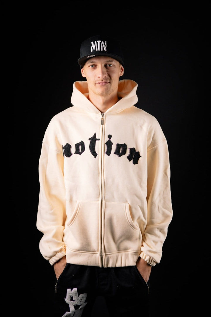 Mercury Creme Zip Hoodie - The Motion Brand Lukas Knopf Merchandise Hoodie Streetwear Hoodie Zip Hoodie