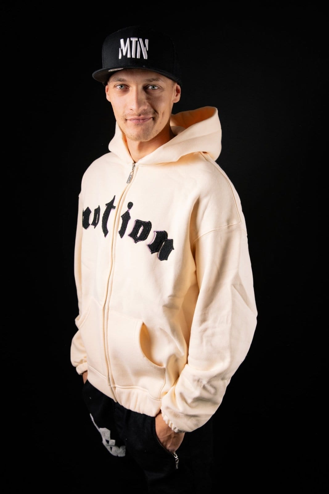 Mercury Creme Zip Hoodie - The Motion Brand Lukas Knopf Merchandise Hoodie Streetwear Hoodie Zip Hoodie