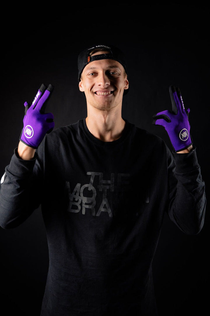 Purple MTB Handschuhe MTN (Lila) - The Motion Brand Lila Fahrradhandschuhe Fahrradhandschuhe mit Handyfunktion Handschuhe Display bedienbar Fahrradhandschuhe smartphone smartphone handschuhe mtb handschuhe mtb glove mountainbike handschuhe lila