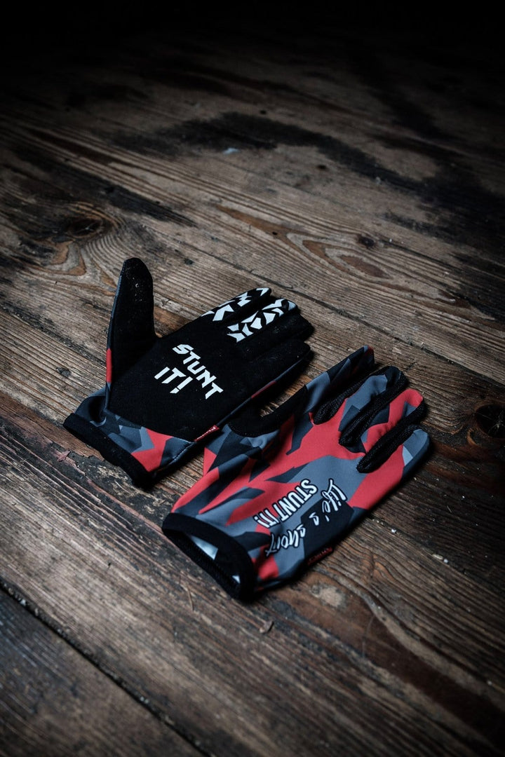 Red-Camo MTB Handschuhe - The Motion Brand  Bike Gloves Bike Handschuhe Fahrradhandschuhe Bikewear Bike wear Glove Camouflage