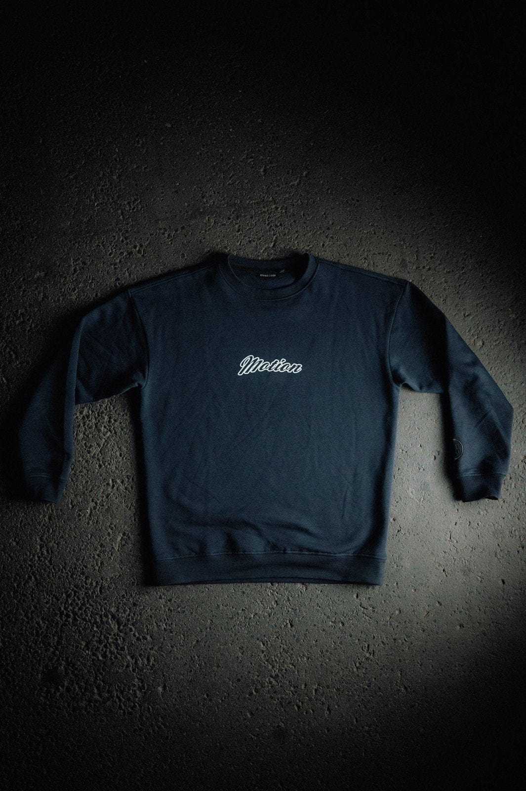 Reflective Crewneck Blue Graphite - The Motion Brand Black Kapuzenpullover Pulli Kapuzenpulli OversizedHoodie Streetwear Oversized Bikewear Bike Wear Sweater Sweatshirt