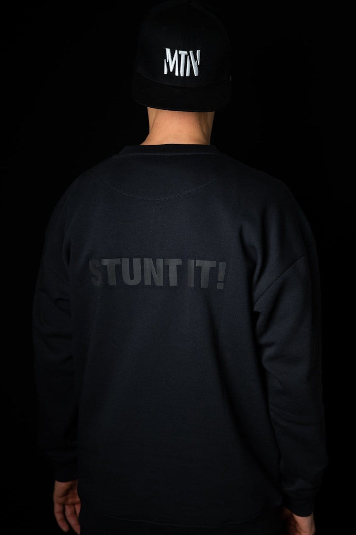 Reflective Crewneck Blue Graphite - The Motion Brand Black Kapuzenpullover Pulli Kapuzenpulli OversizedHoodie Streetwear Oversized Bikewear Bike Wear Sweater Sweatshirt