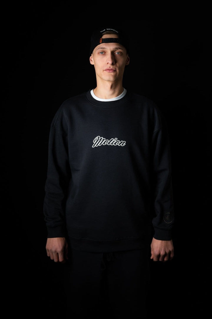 Reflective Crewneck Blue Graphite - The Motion Brand Black Kapuzenpullover Pulli Kapuzenpulli OversizedHoodie Streetwear Oversized Bikewear Bike Wear Sweater Sweatshirt