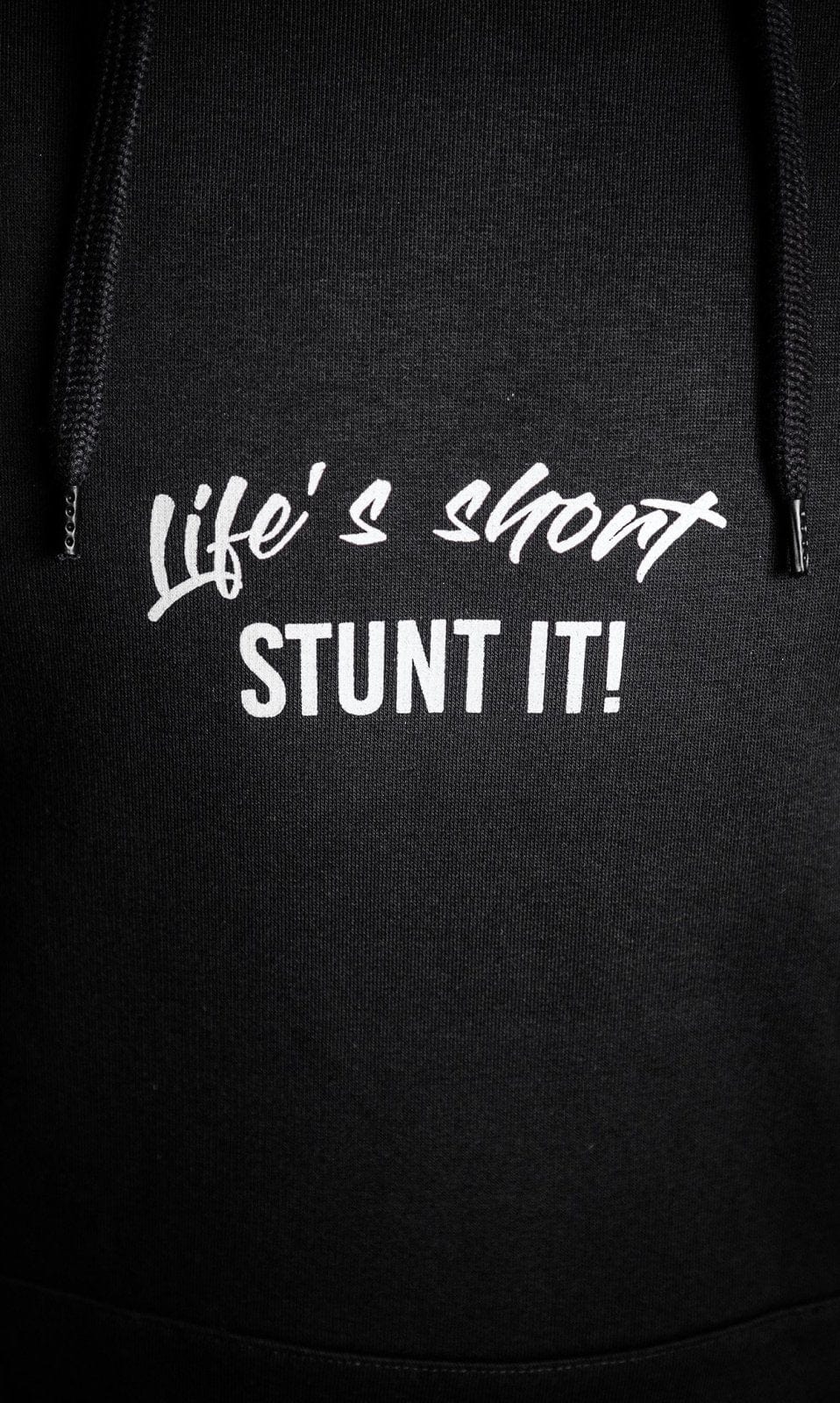 Stunt It! Hoodie - The Motion Brand Black Kapuzenpullover Pulli Kapuzenpulli OversizedHoodie Streetwear Oversized Bikewear Life's Short Stunt It Lukas Knopf Merch Lukas Knopf Merchandise Life's Short Stunt It