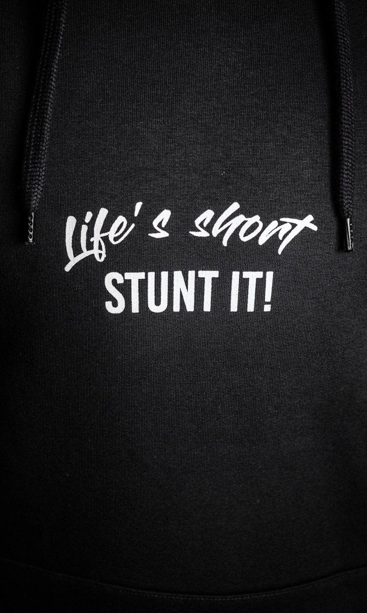 Stunt It! Hoodie - The Motion Brand Black Kapuzenpullover Pulli Kapuzenpulli OversizedHoodie Streetwear Oversized Bikewear Life's Short Stunt It Lukas Knopf Merch Lukas Knopf Merchandise Life's Short Stunt It