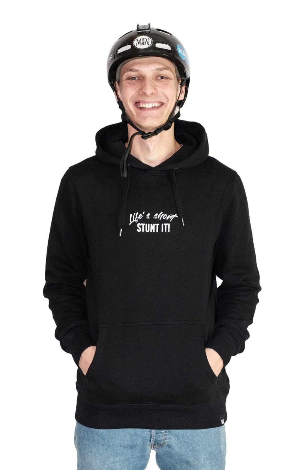 Stunt It! Hoodie - The Motion Brand Black Kapuzenpullover Pulli Kapuzenpulli OversizedHoodie Streetwear Oversized Bikewear Life's Short Stunt It Lukas Knopf Merch Lukas Knopf Merchandise Life's Short Stunt It