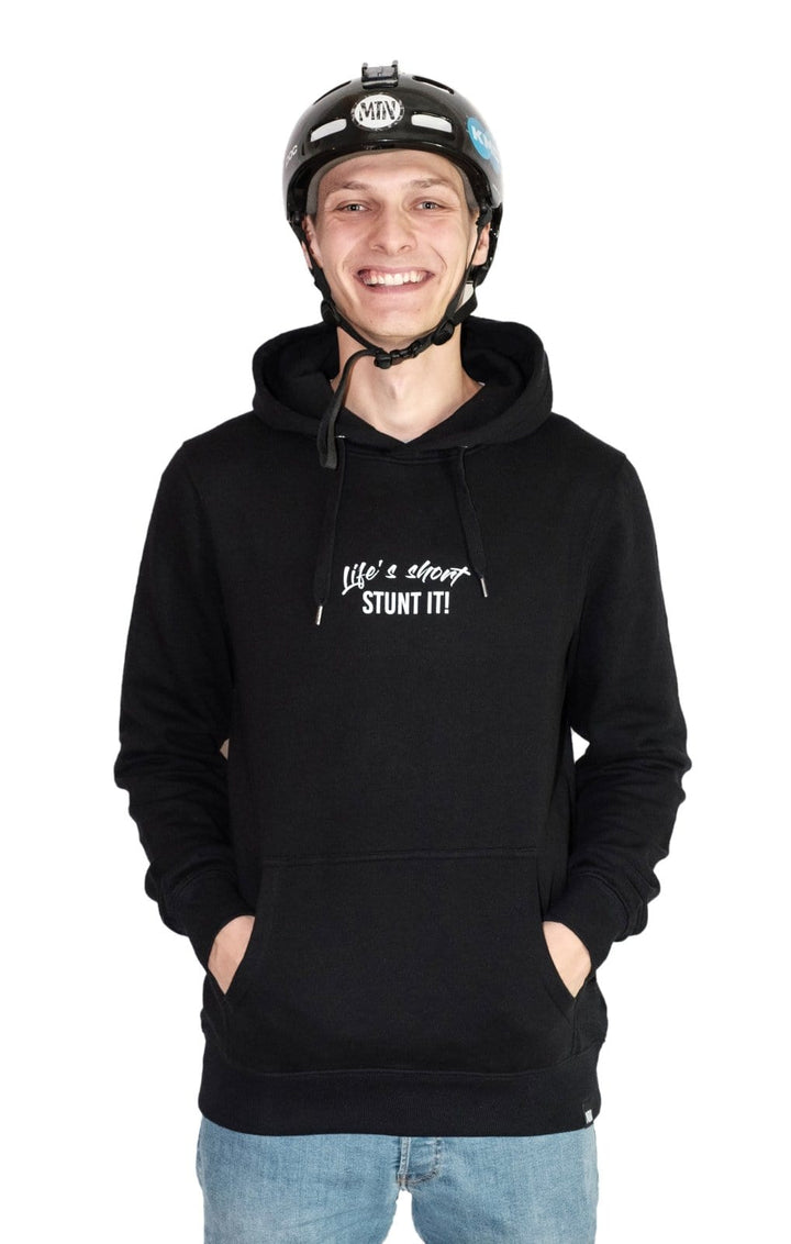 Stunt It! Hoodie - The Motion Brand Black Kapuzenpullover Pulli Kapuzenpulli OversizedHoodie Streetwear Oversized Bikewear Life's Short Stunt It Lukas Knopf Merch Lukas Knopf Merchandise Life's Short Stunt It