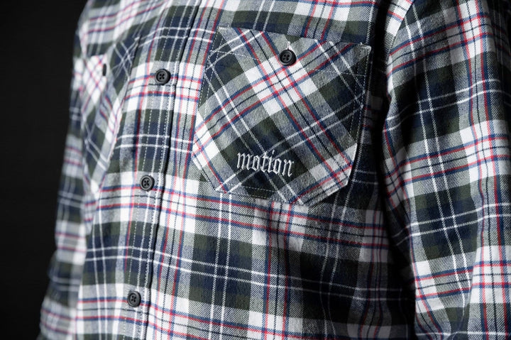 White Tactical Hooded Flanell - The Motion Brand Langarmshirt Shirt Langarm FrotteeStick Streetwear Oversized Longsleeve Flanell Hemd Flanellhemd Bikewear